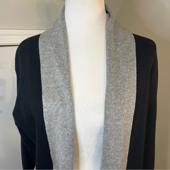 Eileen Fisher Black and Gray Open Cardigan jacket - Picture 2 of 8